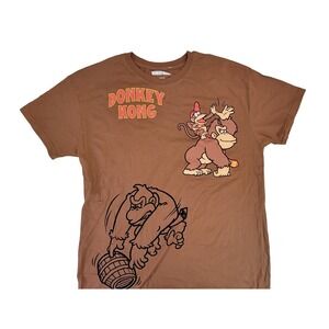 Nintendo Donkey Kong Men's Graphic T Shirt Brown XXL